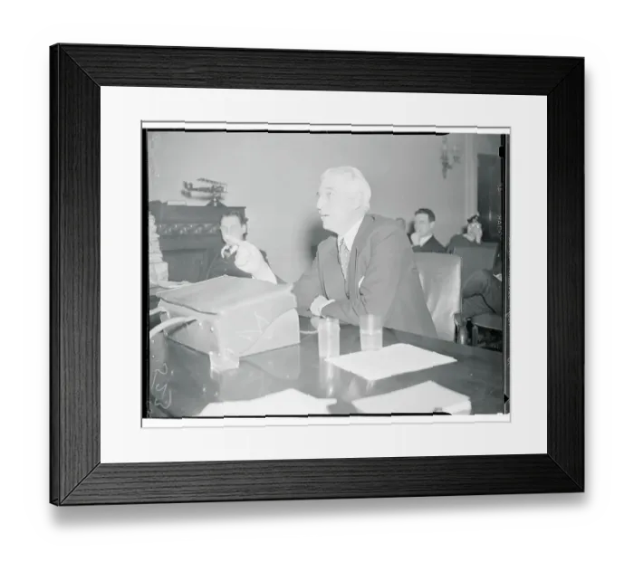 Framed Print : Bernard Baruch Speaking During House Military Hearing