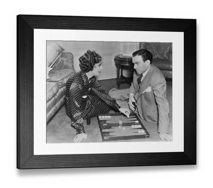 Framed Print : George Burns and Gracie Allen Playing Backgammon Framed Print : George Burns and Gracie Allen Playing Backgammon