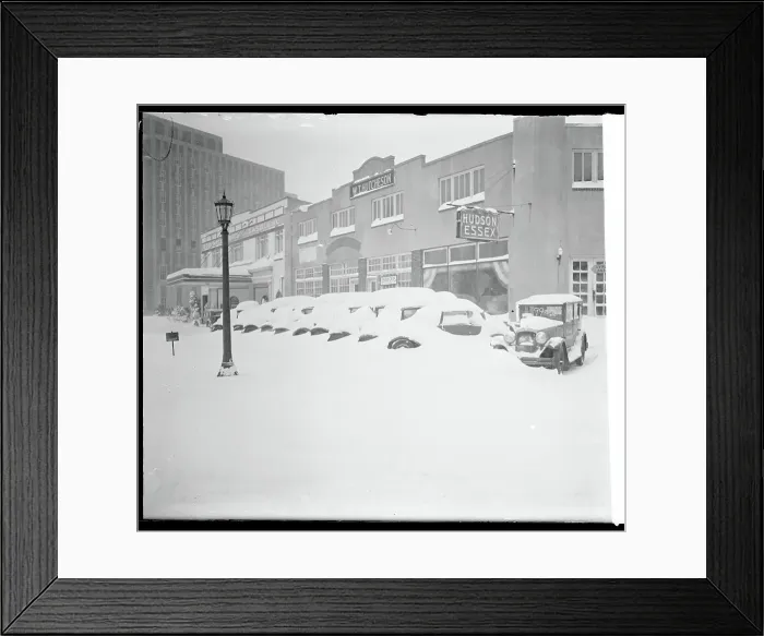 Framed Print : Automobiles Covered in Snow Framed Print : Automobiles Covered in Snow