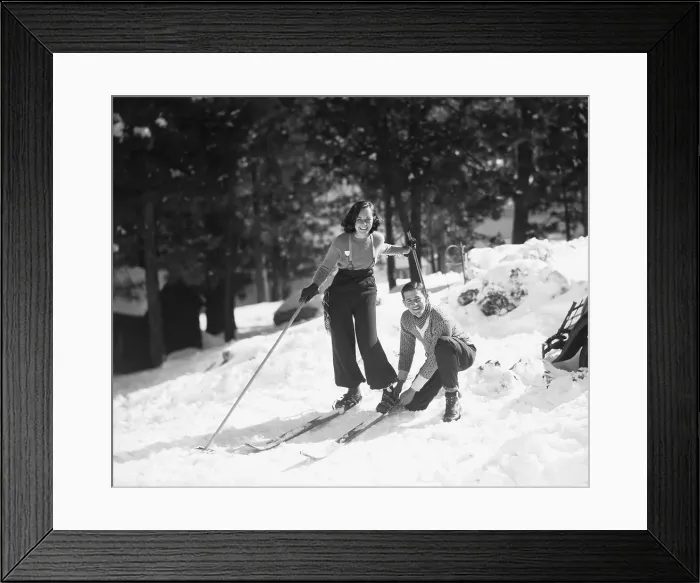 Framed Print : Paulette Goddard Getting Ready for Skiing Framed Print : Paulette Goddard Getting Ready for Skiing