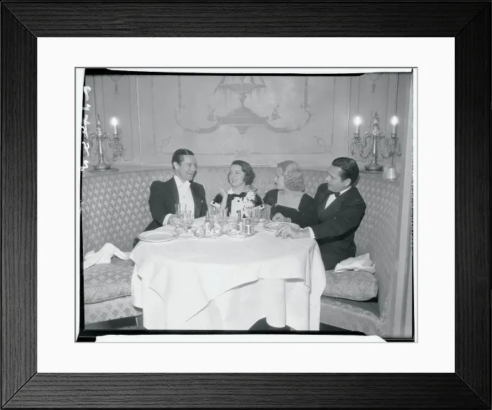 Framed Print : Hollywood Players Sitting at Table Together Framed Print : Hollywood Players Sitting at Table Together