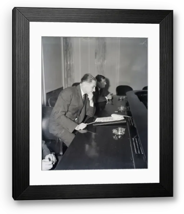 Framed Print : Senator Gerald Nye Reading a Report Framed Print : Senator Gerald Nye Reading a Report
