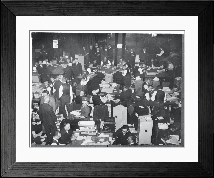 Framed Print : Workers Tallying Votes in Saar Plebiscite Framed Print : Workers Tallying Votes in Saar Plebiscite