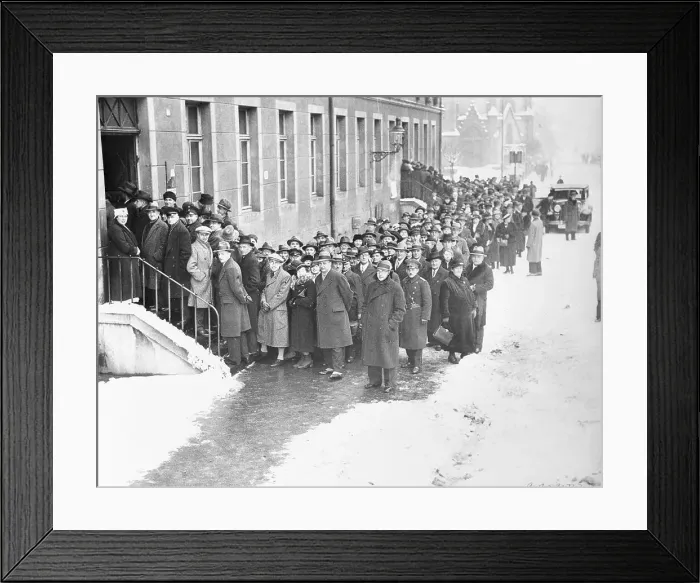 Framed Print : Crowd Waiting to Vote in Saar Plebiscite Framed Print : Crowd Waiting to Vote in Saar Plebiscite