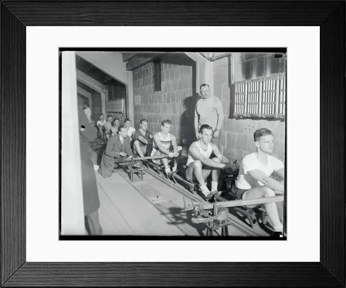 Framed Print : Crew Team Members Practicing Framed Print : Crew Team Members Practicing
