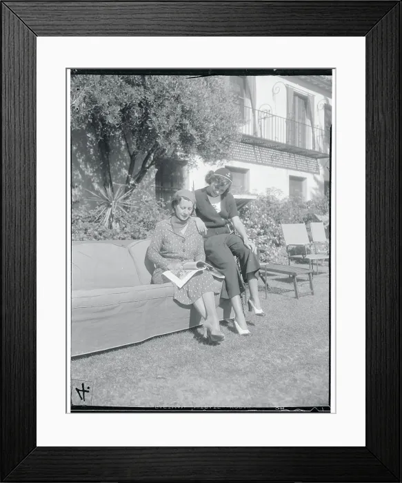 Framed Print : Portrait of Paulette Goddard with Her Mother Framed Print : Portrait of Paulette Goddard with Her Mother