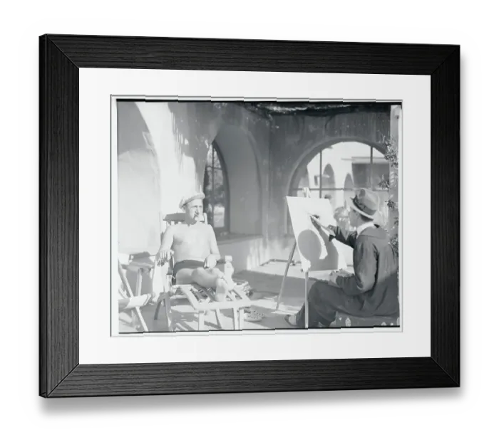 Framed Print : Artist Sketching Portrait of Jimmy Durante Framed Print : Artist Sketching Portrait of Jimmy Durante