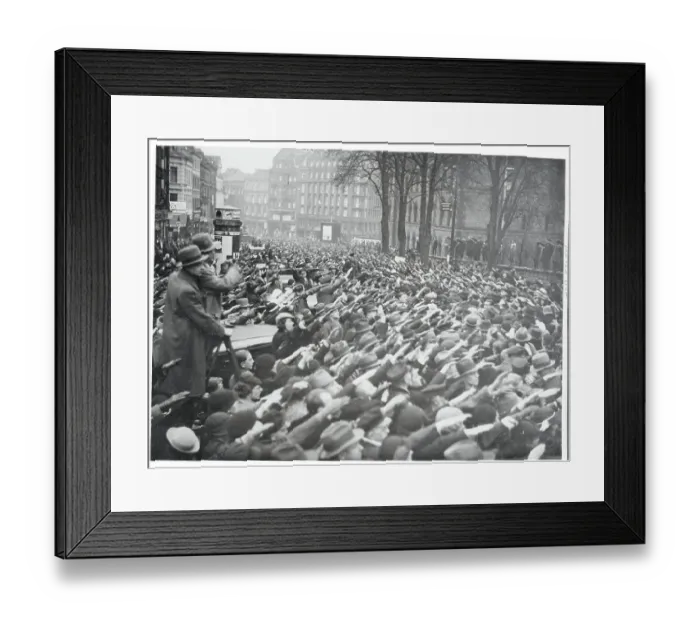 Framed Print : Saarlanders Greeting American Saar Voters Framed Print : Saarlanders Greeting American Saar Voters
