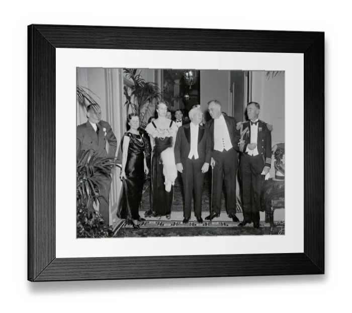 Framed Print : Wilson Brown Posing With Dignitaries at Franklin Roosevelt Dinner Party Framed Print : Wilson Brown Posing With Dignitaries at Franklin Roosevelt Dinner Party