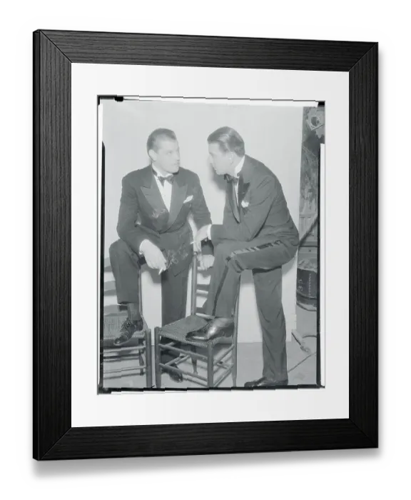Framed Print : Portrait of Ralph Forbes and George Brent Chatting Framed Print : Portrait of Ralph Forbes and George Brent Chatting