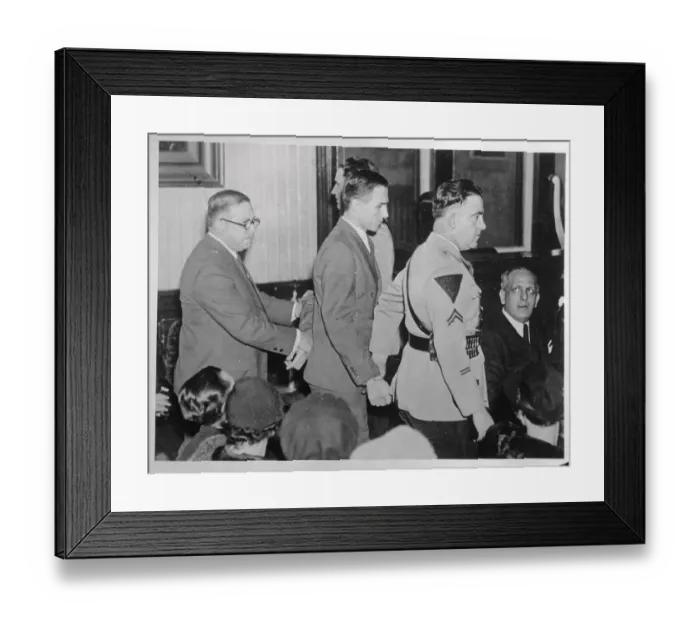 Framed Print : Bruno Hauptmann Being Escorted into Courtroom Framed Print : Bruno Hauptmann Being Escorted into Courtroom
