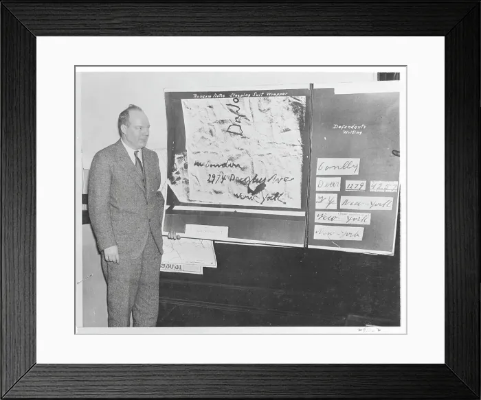 Framed Print : Albert D. Osborn Examining Evidence Framed Print : Albert D. Osborn Examining Evidence