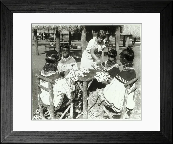 Framed Print : Native Americans Playing Cards Framed Print : Native Americans Playing Cards