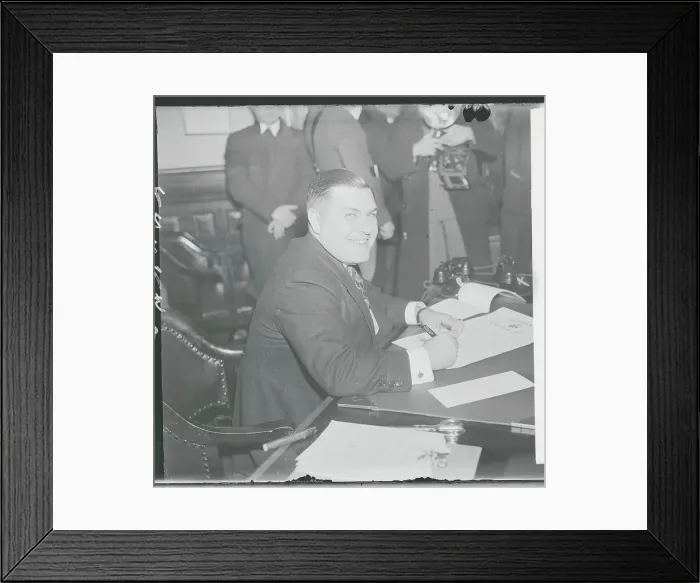 Framed Print : Governor Harold G. Hoffman at His Desk Framed Print : Governor Harold G. Hoffman at His Desk