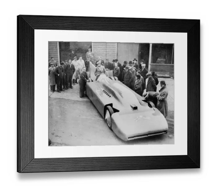 Framed Print : Crowd Surrounding Sleek Racecar Framed Print : Crowd Surrounding Sleek Racecar