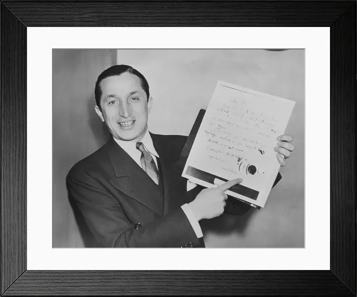 Framed Print : Prosecutor Holding Lindbergh Kidnapping Evidence