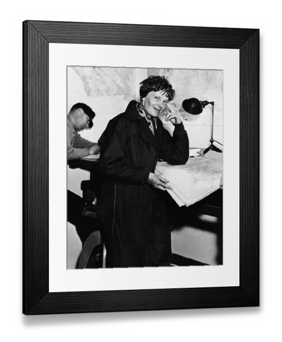 Framed Print : Portrait of Amelia Earhart Framed Print : Portrait of Amelia Earhart