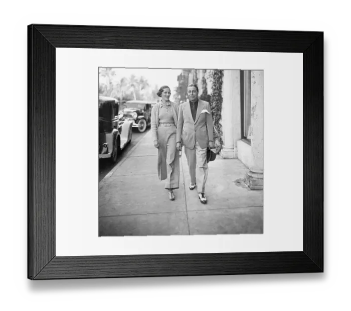 Framed Print : Mr. and Mrs. Adam Gimbel Walking Framed Print : Mr. and Mrs. Adam Gimbel Walking