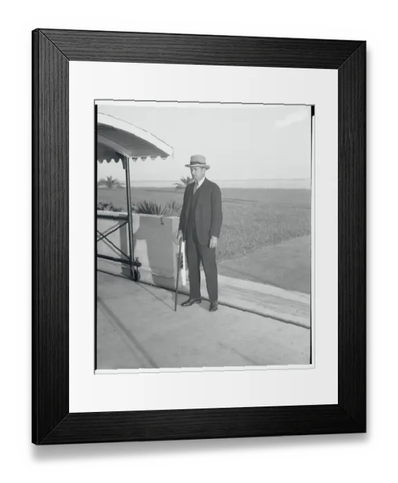 Framed Print : Jefferson Caffery Posing with His Cane on Trip to The Capitol Framed Print : Jefferson Caffery Posing with His Cane on Trip to The Capitol
