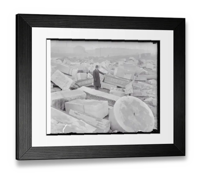 Framed Print : Person Standing Among Broken Marble Columns Framed Print : Person Standing Among Broken Marble Columns