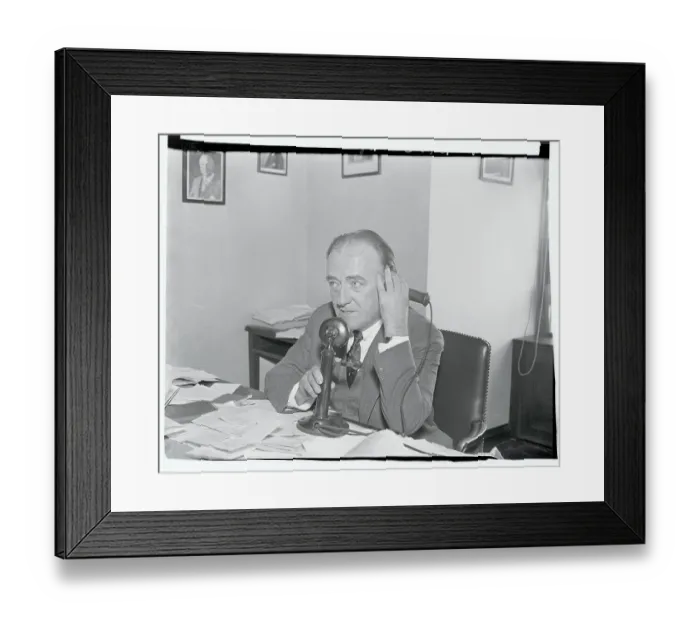 Framed Print : John J. O'Connor Talking on Telephone Framed Print : John J. O'Connor Talking on Telephone