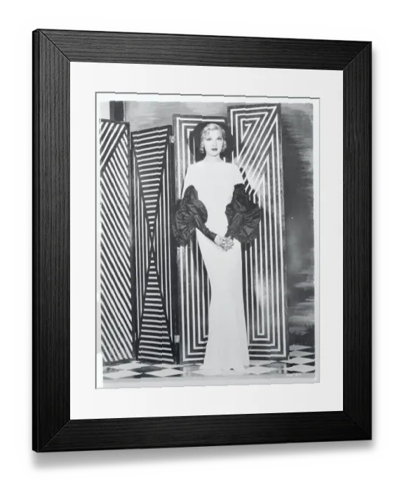 Framed Print : Portrait of Astrid Allwyn Modeling Gown Framed Print : Portrait of Astrid Allwyn Modeling Gown