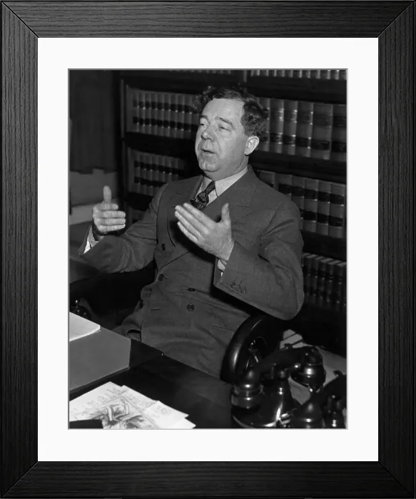 Framed Print : Senator Huey Long in His Office