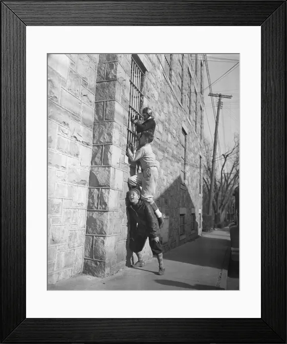 Framed Print : Spectators at Courtroom Window Framed Print : Spectators at Courtroom Window