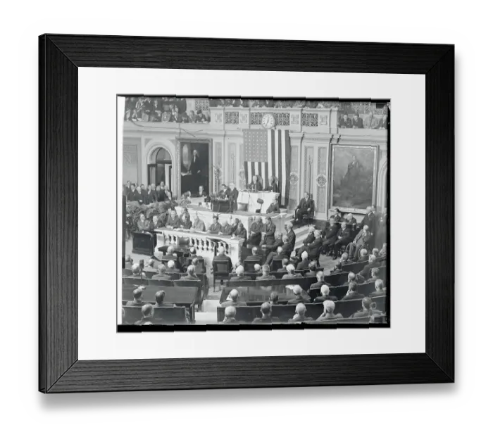 Framed Print : President Roosevelt Addressing a Joint Session of Congress Framed Print : President Roosevelt Addressing a Joint Session of Congress