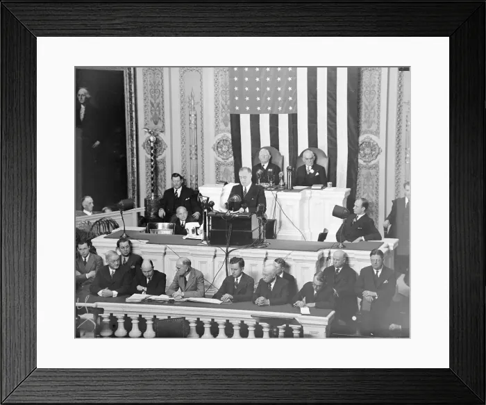 Framed Print : President Roosevelt Addressing a Joint Session of Congress Framed Print : President Roosevelt Addressing a Joint Session of Congress