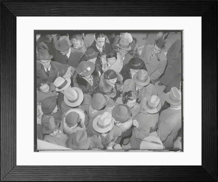 Framed Print : Spectators Outside of Lindbergh Trial Framed Print : Spectators Outside of Lindbergh Trial