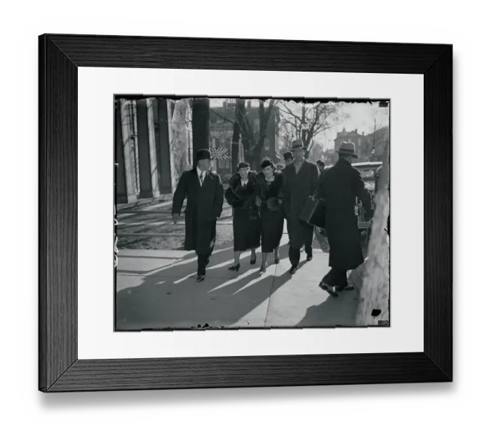 Framed Print : Police Escorting Witnesses to Hauptmann Trial Framed Print : Police Escorting Witnesses to Hauptmann Trial