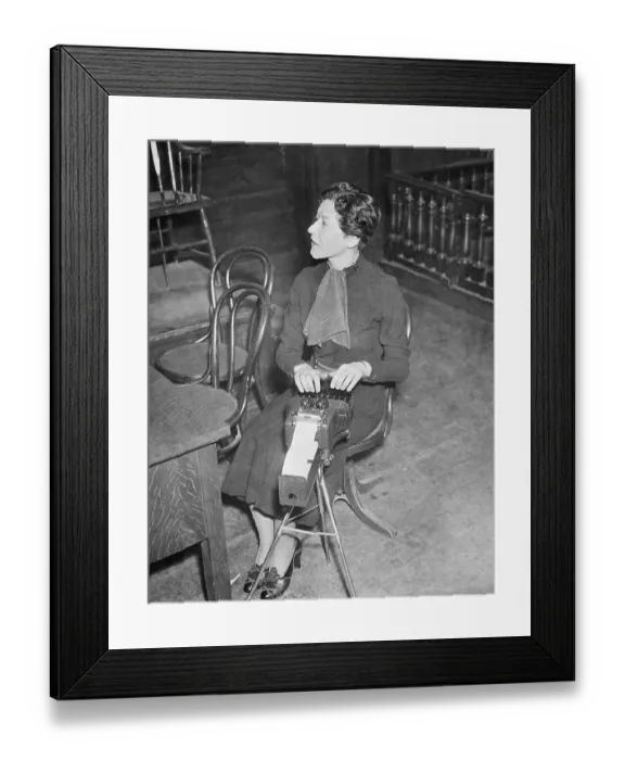 Framed Print : Court Reporter at Lindbergh Kidnapping Trial Framed Print : Court Reporter at Lindbergh Kidnapping Trial