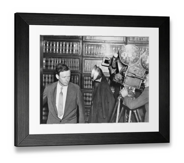 Framed Print : Cameramen Filming Charles Lindbergh Entering Court Framed Print : Cameramen Filming Charles Lindbergh Entering Court