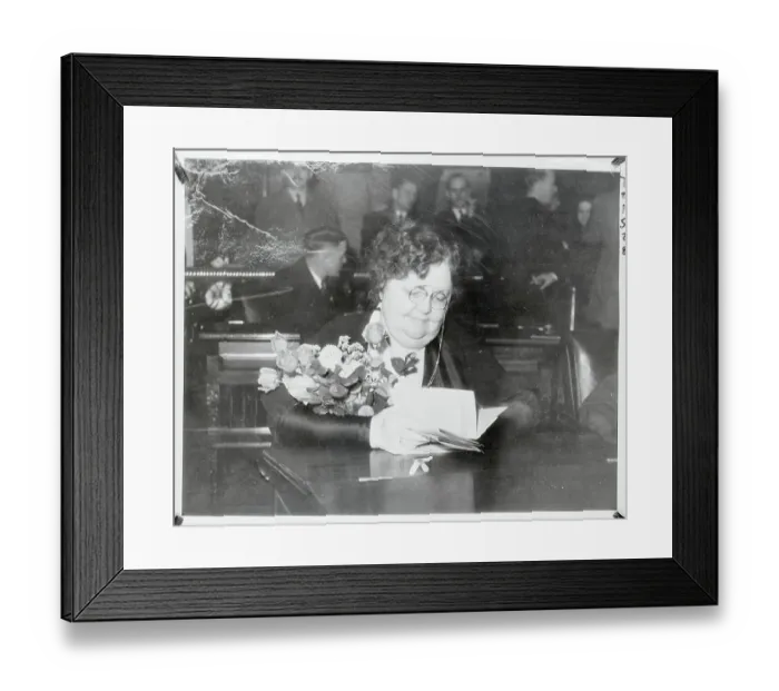 Framed Print : Mrs. Rhoda Fox Graves Reading at Desk Framed Print : Mrs. Rhoda Fox Graves Reading at Desk