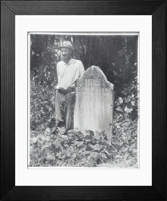Framed Print : Islander Posing at Grave of Bounty Mutineer Framed Print : Islander Posing at Grave of Bounty Mutineer