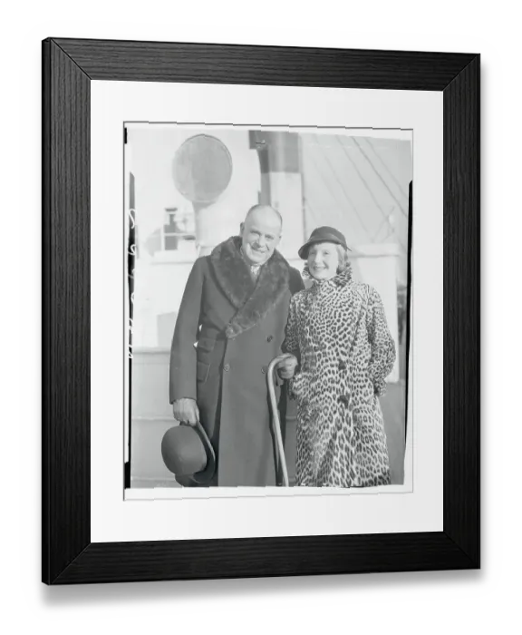 Framed Print : Elisabeth Bergner and Charles B. Cochran Posing on Ship Deck Framed Print : Elisabeth Bergner and Charles B. Cochran Posing on Ship Deck