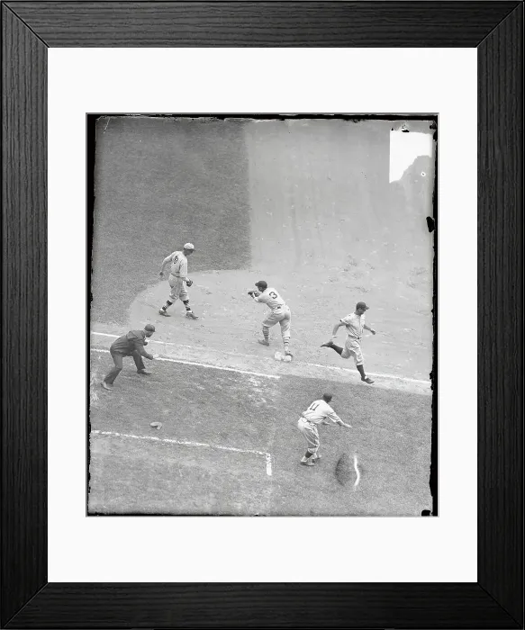 Framed Print : Lou Gehrig Reaching first Base Framed Print : Lou Gehrig Reaching first Base