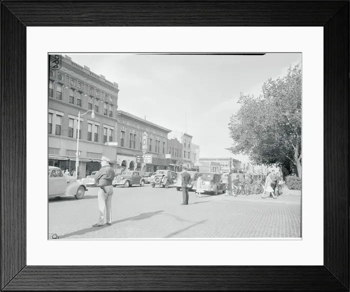 Framed Print : Policemen Observing Traffic on Main Street Framed Print : Policemen Observing Traffic on Main Street