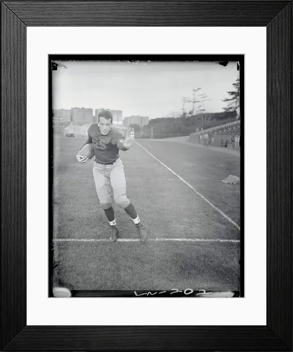 Framed Print : Bill Renner Running on Football Field Framed Print : Bill Renner Running on Football Field