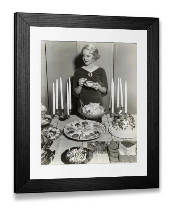 Framed Print : Actress Bette Davis Holding Coffee Cup at Banquet Table Framed Print : Actress Bette Davis Holding Coffee Cup at Banquet Table