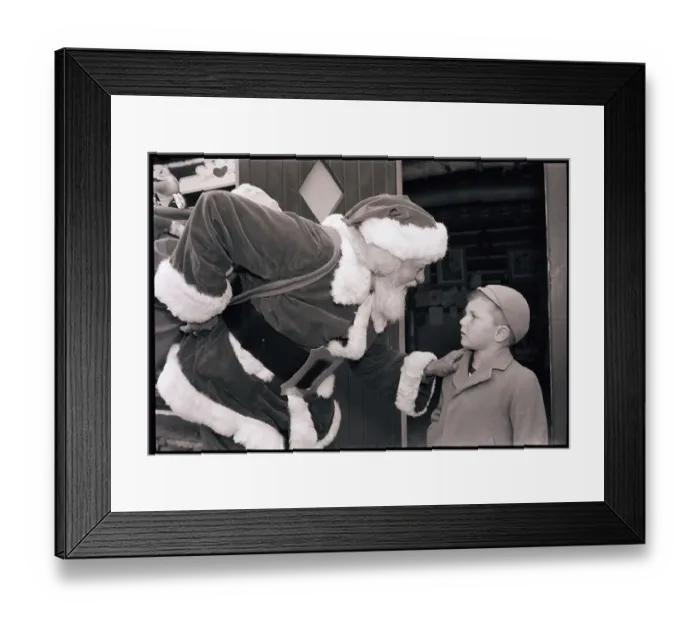 Framed Print : Santa Claus and Young Boy Framed Print : Santa Claus and Young Boy