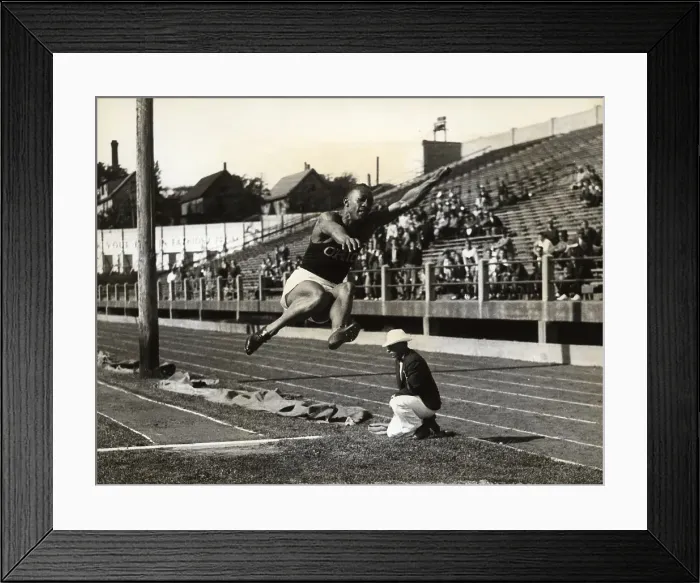 Framed Print : Jesse Owens During Broad Jump Framed Print : Jesse Owens During Broad Jump