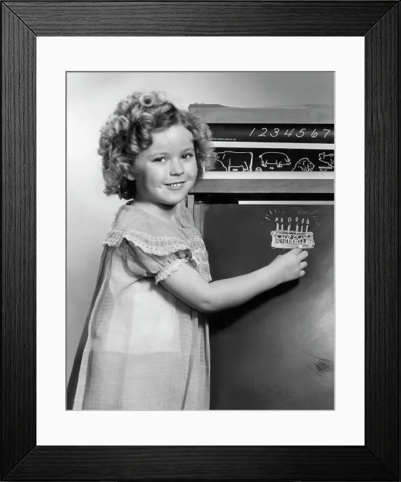 Framed Print : Shirley Temple Drawing On Blackboard Framed Print : Shirley Temple Drawing On Blackboard