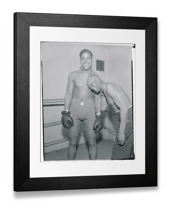 Framed Print : Joe Louis Smiling with His Trainer Framed Print : Joe Louis Smiling with His Trainer