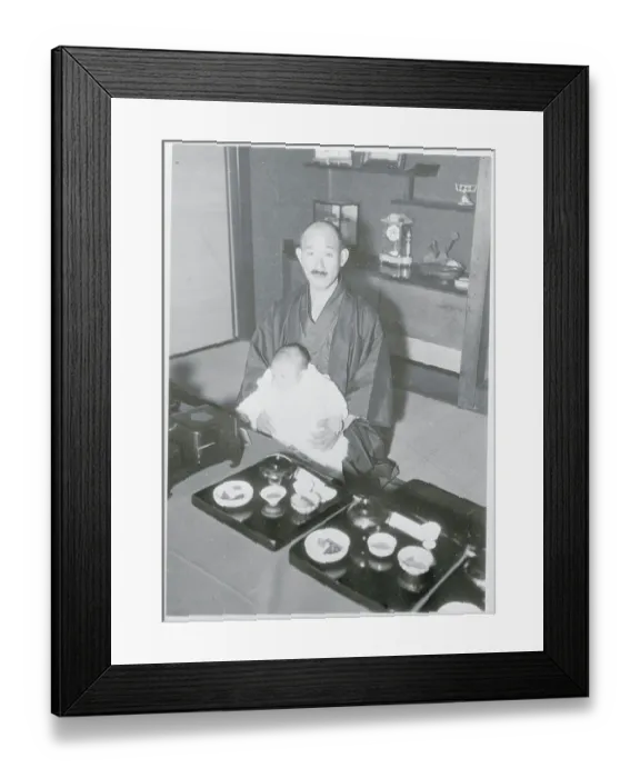 Framed Print : Sankichi Takahashi Holding His Grandson