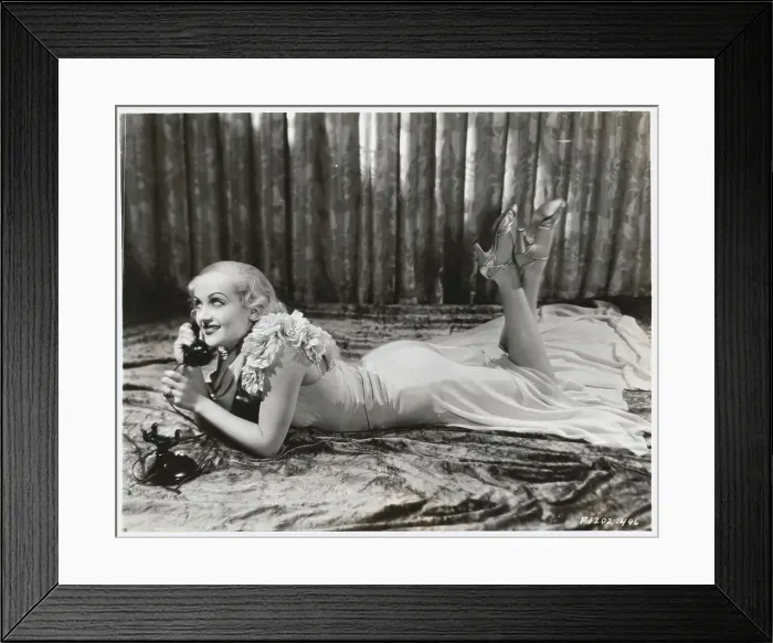 Framed Print : Actress Carole Lombard on the Floor with Telephone Framed Print : Actress Carole Lombard on the Floor with Telephone