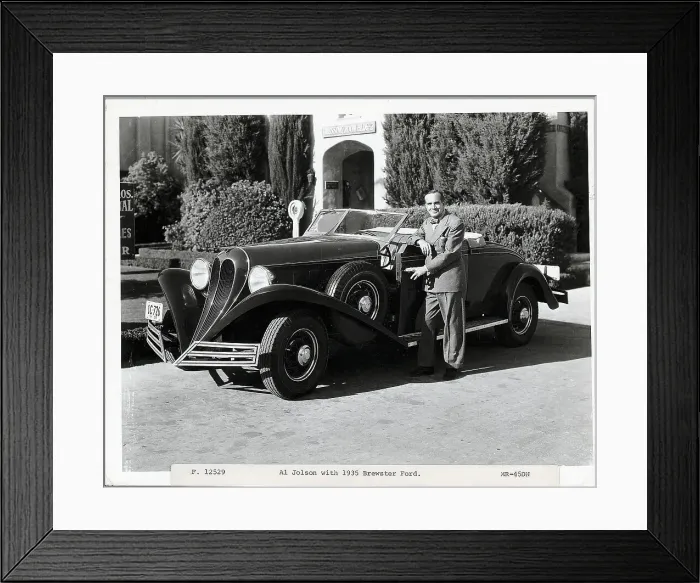 Framed Print : Al Jolson with His 1935 Brewster