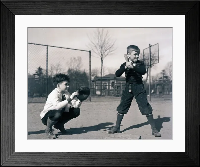 Framed Print : Boys Playing Baseball Framed Print : Boys Playing Baseball