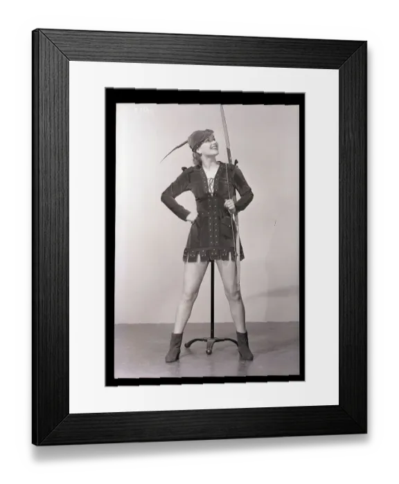 Framed Print : Woman in Robin Hood Attire Framed Print : Woman in Robin Hood Attire